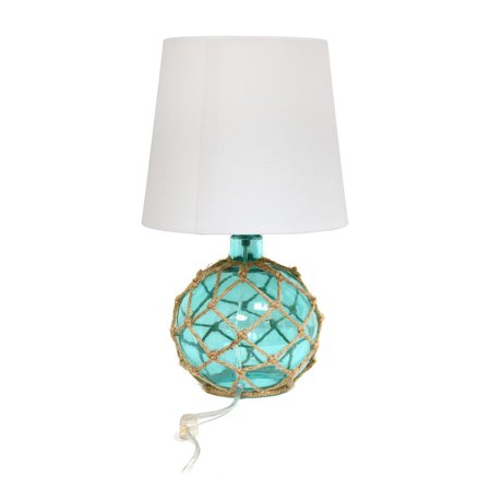 ELEGANT DESIGNS Buoy Netted Aqua Glass Table Lamp LT1050-AQU